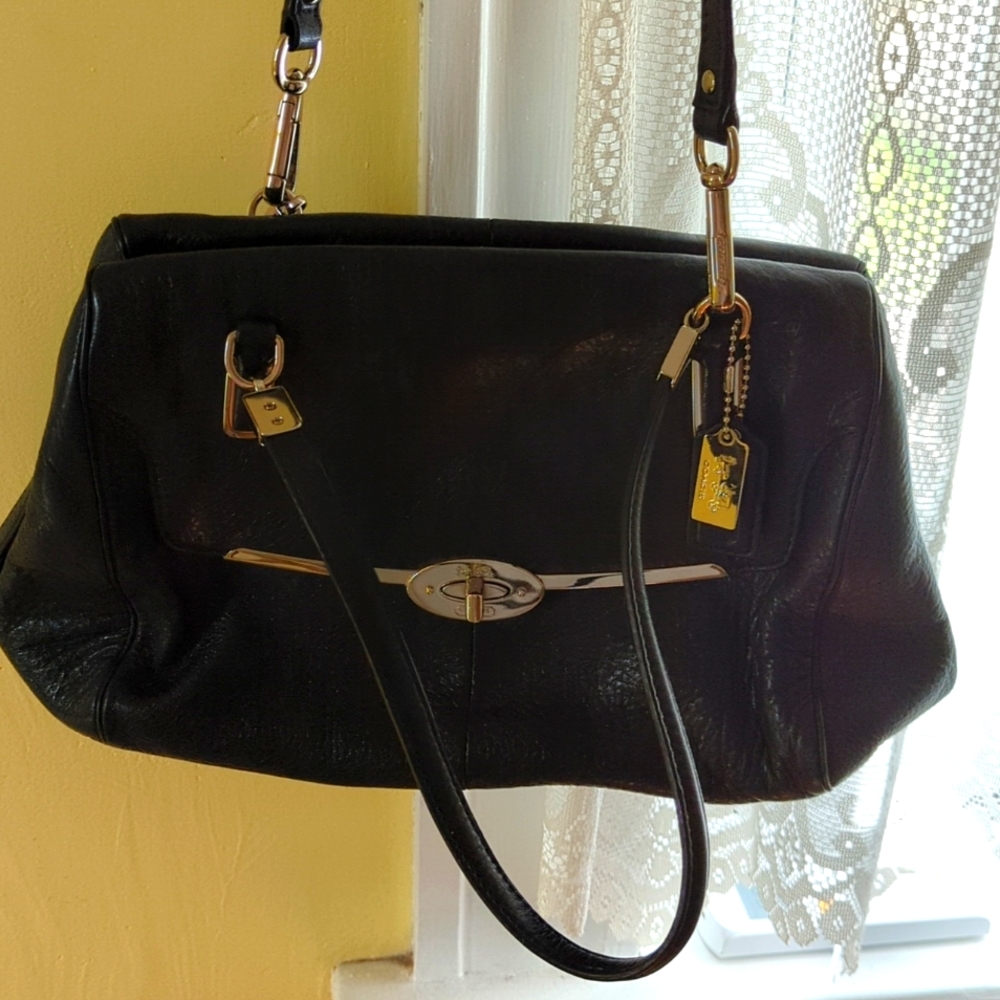 Black Leather Coach handbag
